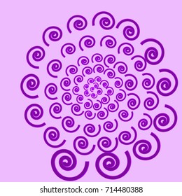 Purple spirals on lilac background