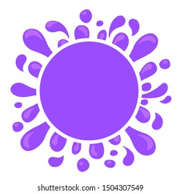 purple splash grape juice and circle for copy space background, graphic water blob for design banner of vine packaging, grape juice splash purple drop, water blob splash flow simple and isolated