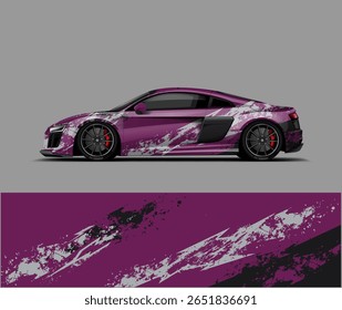 Purple Splatter Racing Wrap Design Creative Abstract Car Vinyl Graphics