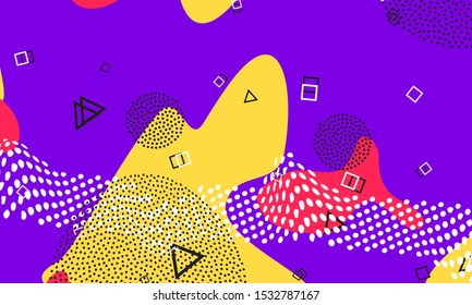 Purple Spotty Flyer. Summer Wallpaper. Salmon Line Decor. Honey Splash Poster. Funny Drawing. Lavender Modern Composition. Violet Gradient Design.