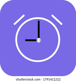 purple square icon with white clock