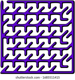 Purple square maze(12x12) on a white background svg