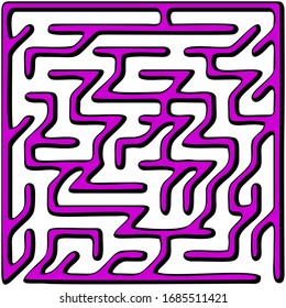 Purple square maze(12x12) on a white background svg