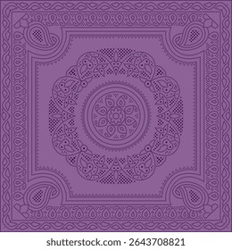 a purple square pattern with an ornate design