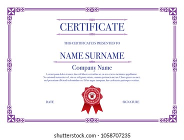 Purple Certificate Border Images, Stock Photos & Vectors 