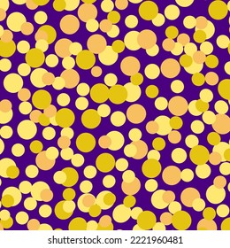 Purple square shaped background with circle golden confetti for decoration on Birthday, wedding, New Year and Christmas