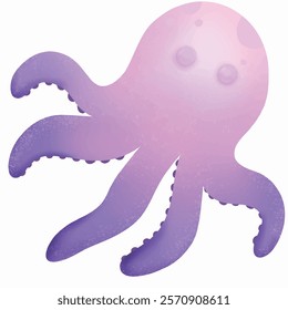 Purple squid image. Vector image.