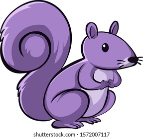 Purple squirrel on white background illustration