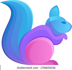 Purple squirrel on a white background