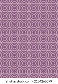 Purple stacked circles, seamless pattern background. Vector illustration.