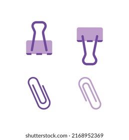 Purple staples or paper clips.