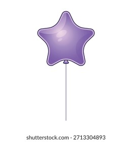 purple star balloons flat design element