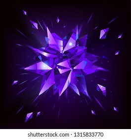 Purple Star On Black Background Crystal Stock Vector (Royalty Free ...