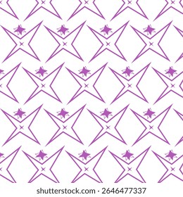 Estrela Roxa Contorno Padrão Perfeito - Design Celestial Moderno