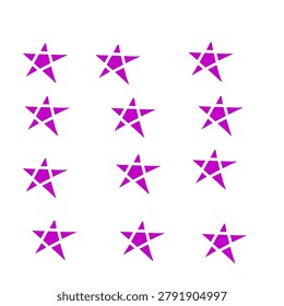 Purple Star Pattern on White Background