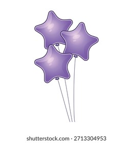 purple star shape balloons element