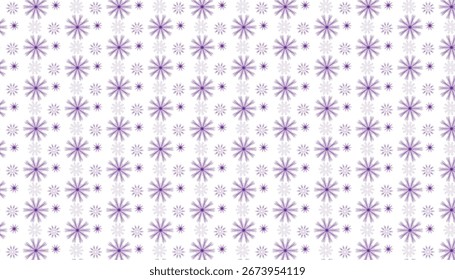 violettes Sternenhimmel-Blumenmuster auf weißem Hintergrund