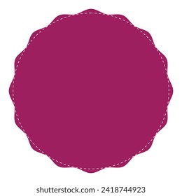Purple starburst, sunburst, burst, badge, sticker, stamp, seal or label, flat vector icon, design element. Vector Illustration. EPS file 120.