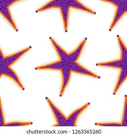 Purple starfish pattern on isolated background