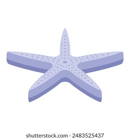 Purple starfish showing its five arms in isometric view