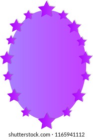 Purple Stars frame In Circle Vector Illustration. 