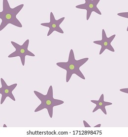 violette Sterne auf violettem Hintergrund, Kunstmuster der Vektorillustration