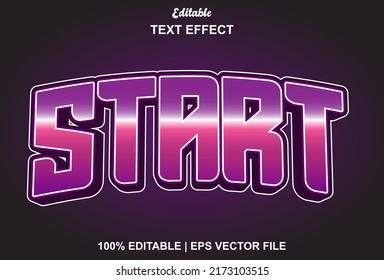 purple start text effect editable for games, logos and more.