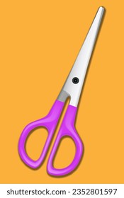 purple stationery scissors vector illustration