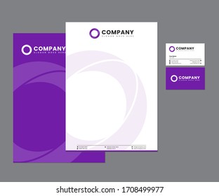 Purple Stationery Set with Logo Design