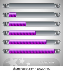 Purple - steel Loading Bars with stripes