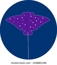 Purple stingray, illustration, vector on white background.