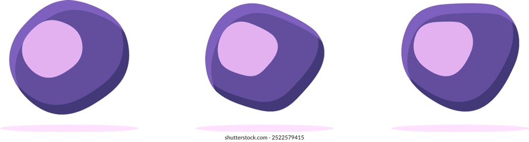 purple stone icon collection, violet snow symbol.
