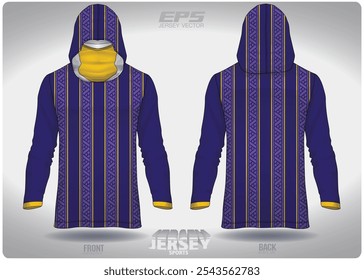 Purple straight line basketweave pattern design, illustration, textile background for sports t-shirt, football jersey shirt mockup for football club. consistent front view