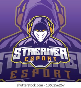 purple streamer hoodie e-sport logo