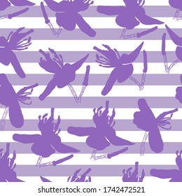 Purple Stripe Floral Pattern Design
