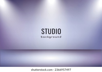 Purple studio room background. Empty studio background with spotlight.