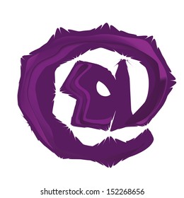  a purple styled at sign in a white background