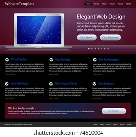 purple stylish website template - for designers