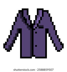 Purple Suit Jacket Isolated Pixel Art Icon