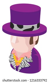 A Purple Suit Man avatar cartoon person icon emoji