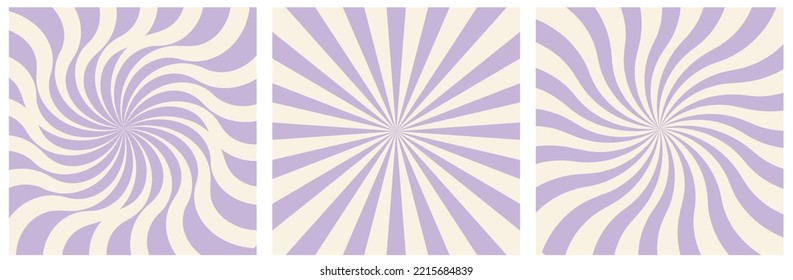 Purple sun backgrounds set. Vector illustration