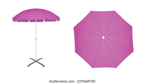 Purple sun umbrella. vector illustration