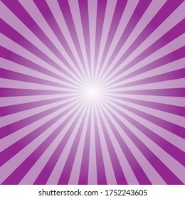 Purple Sunburst Background. Abstract backdrop design. Design element for multipurpose use.