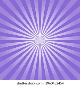 Purple Sunburst Pattern Background. Sunburst with rays background. Vector illustration. Purple radial background.