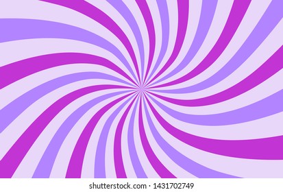 Purple sunshine vector background. Abstract colorful sunburst design wallpaper for template banner business social media advertising. cartoon backdrop. line twist. sweet candy