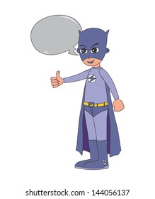 purple super guy cartoon