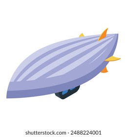 Purple surfboard with four fins is shown, ready for a surfer to ride the waves