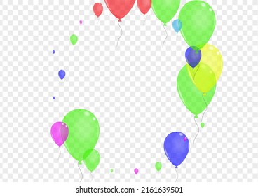 Purple Surprise Background Transparent Vector. Air Graphic Design. Multicolor Concept. Blue Balloon. Toy Congratulation Background.