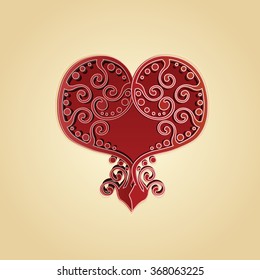purple, surround an openwork heart, vector
