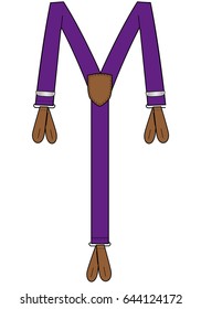 purple suspenders with leather
